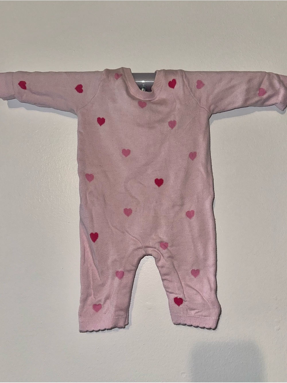 Jacadi Paris Pink Heart One-Piece for Kids - 3m